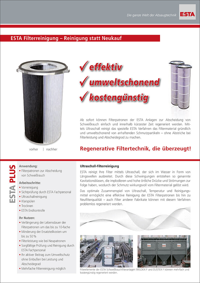 DAS FILTERREINIGUNGS PROSPEKT