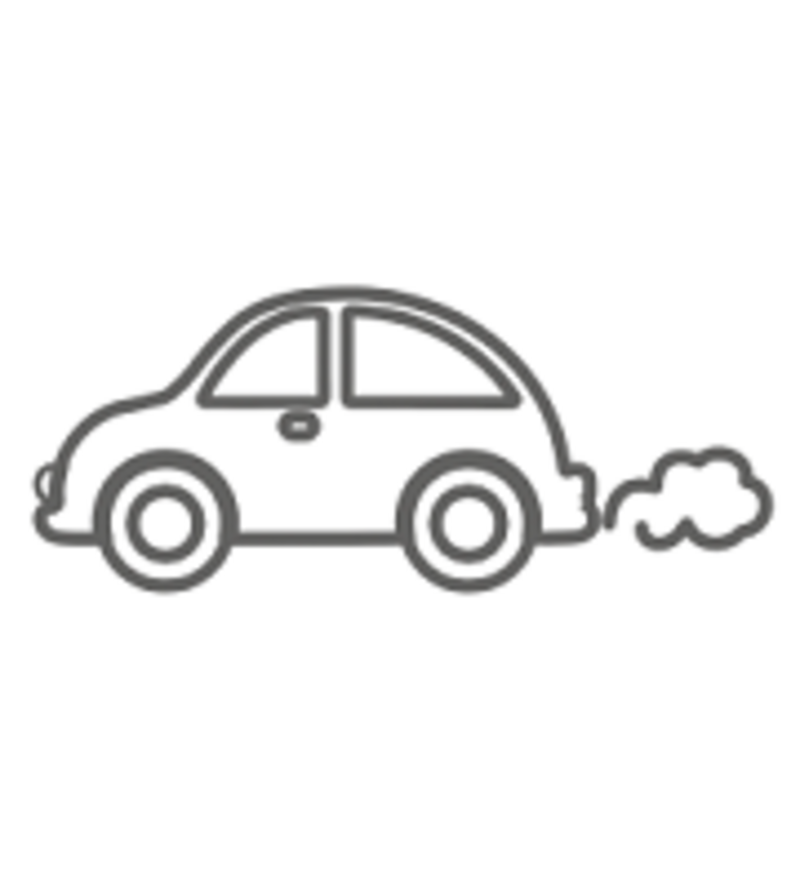 Car with exhaust cloud Car with exhaust cloud