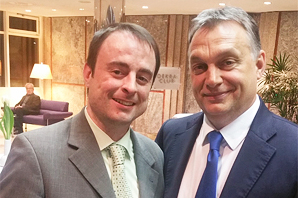 Alexander Kulitz with Victor Orban at a family business meeting in Stuttgart.