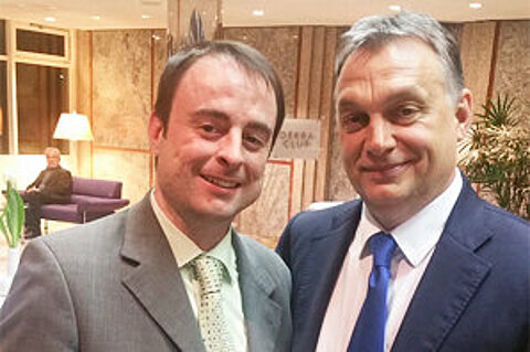 Alexander Kulitz with Victor Orban at a family business meeting in Stuttgart. Alexander Kulitz with Victor Orban at a family business meeting in Stuttgart.