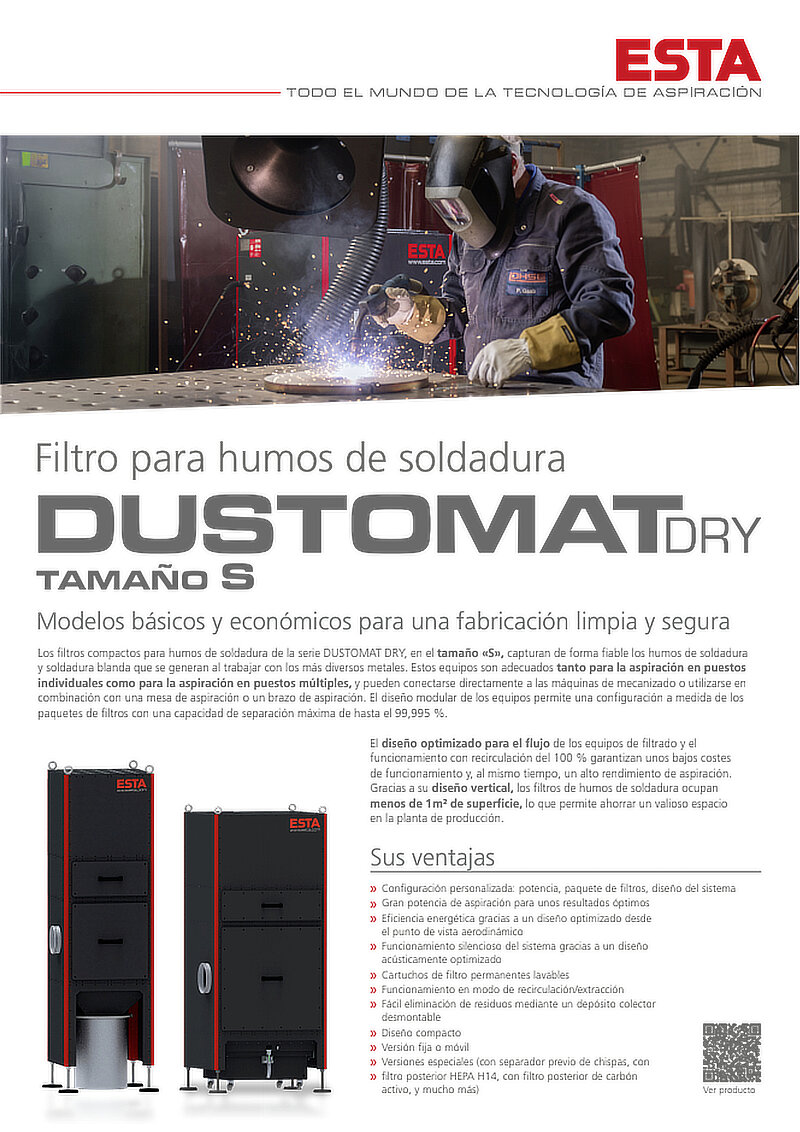 DUSTOMAT DRY S Filtro de humo de soldadura