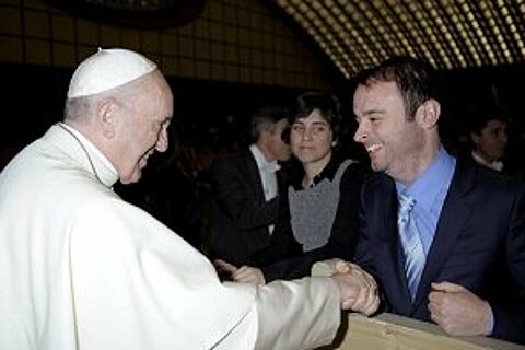 ESTA partner Alexander Kulitz and Pope Francis. ESTA partner Alexander Kulitz and Pope Francis.
