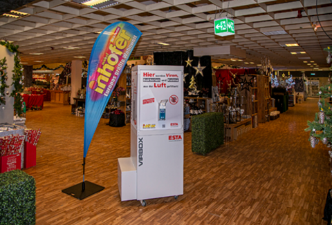 Raumluftreiniger VirBox im Möbelhaus Inhofer Raumluftreiniger VirBox im Möbelhaus Inhofer