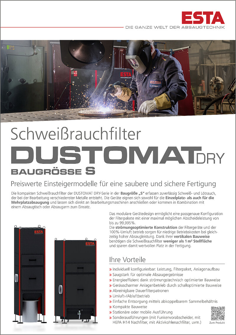 Titelseite DUSTOMAT DRY S für Schweißrauch 