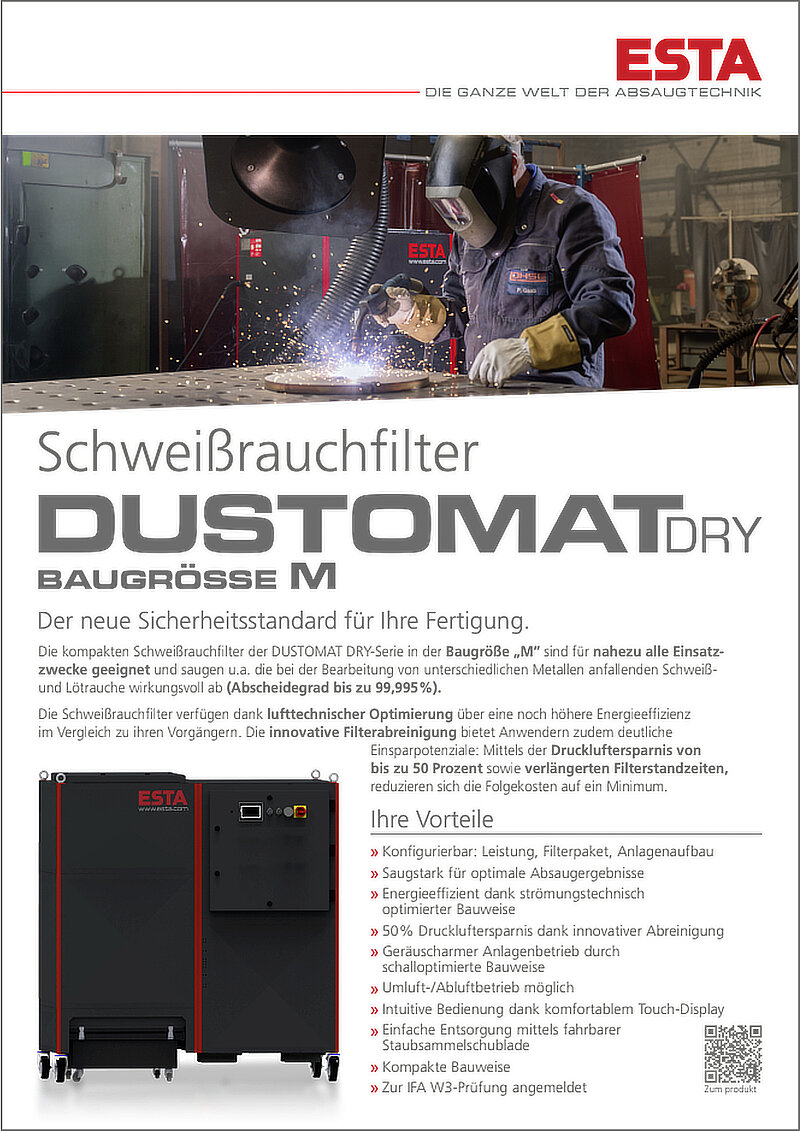 Flyer DUSTOMAT DRY M für Schweißrauch