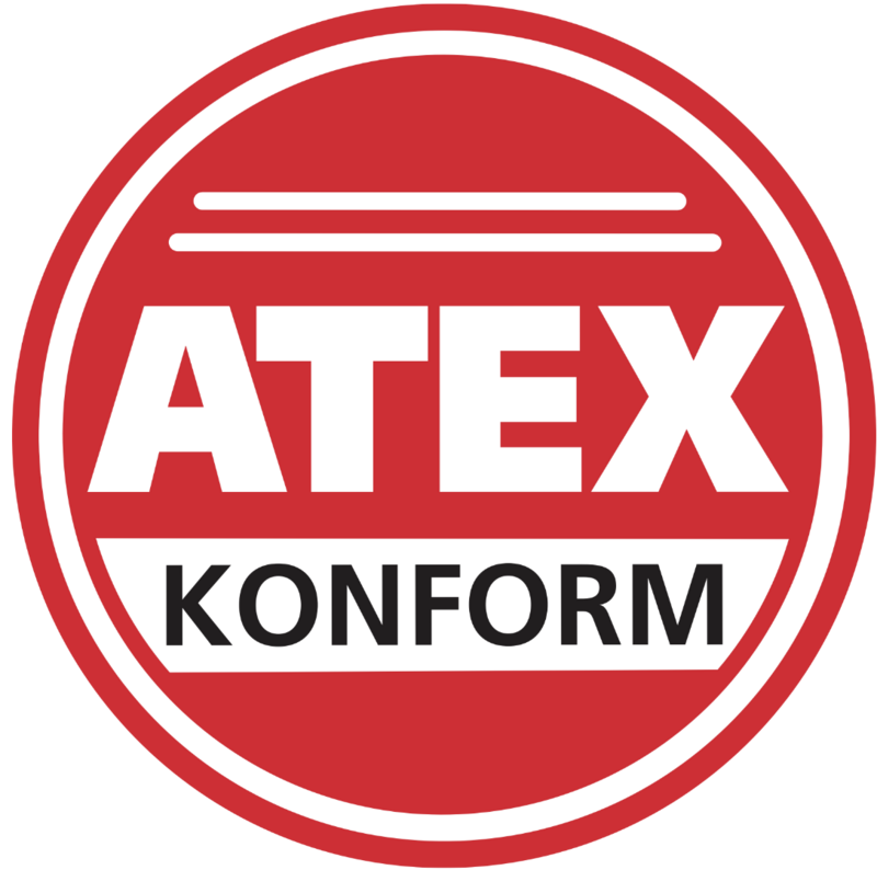 The ATEX mark of conformity.