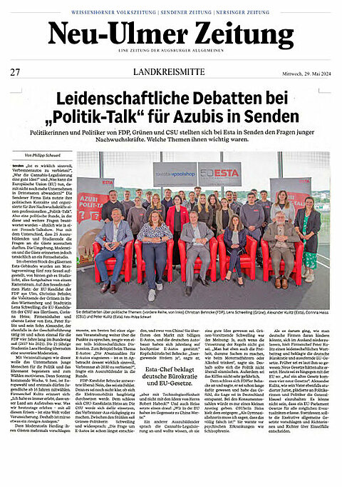 Leidenschaftliche Debatten bei Politik-Talk für Azubis in Senden Leidenschaftliche Debatten bei Politik-Talk für Azubis in Senden