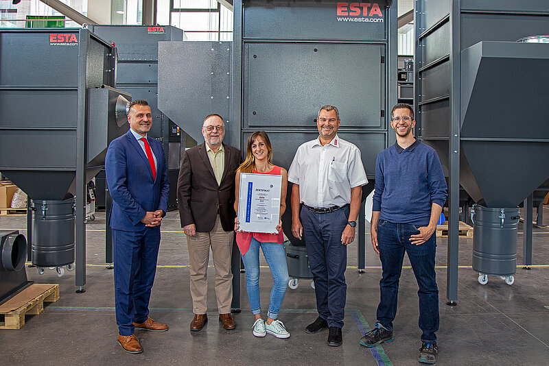ESTA ist ISO 14001 zertifiziert ESTA ist ISO 14001 zertifiziert
