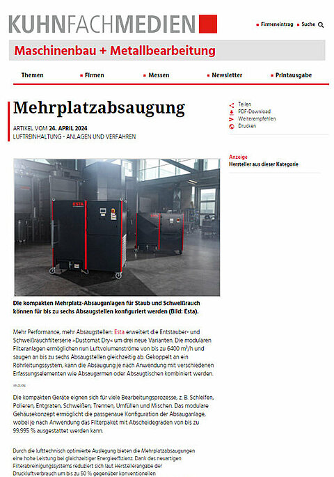 Weg mit Schweißrauch und Staub Weg mit Schweißrauch und Staub
