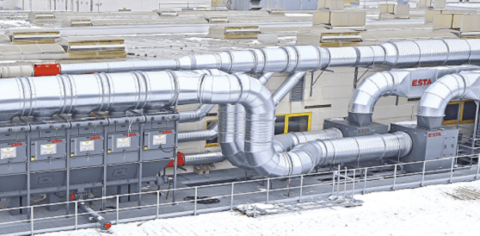 Die zentrale Außenabsauganlage des stationären DUSTMAC bei der Firma PERI. Die zentrale Außenabsauganlage des stationären DUSTMAC bei der Firma PERI.