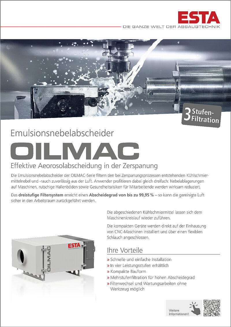 Flyer Oilmac Ölnebelabscheider von ESTA