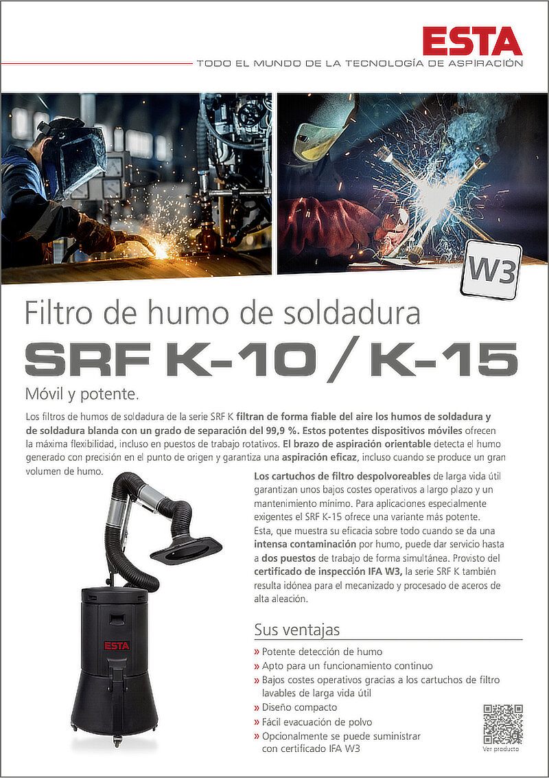 Filtro para humos de soldadura