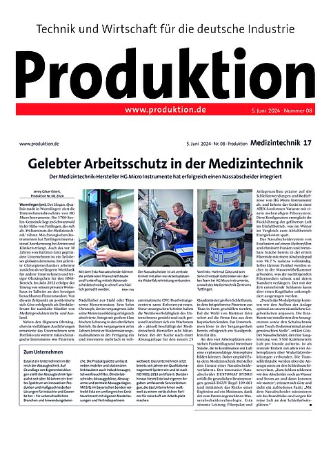Gelebter Arbeitsschutz in der Medizintechnik Gelebter Arbeitsschutz in der Medizintechnik