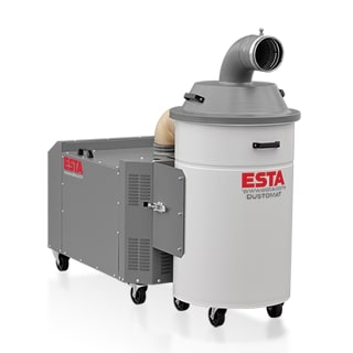 Mobile dust extractor especially for extraction of sticky and long-fibre dusts.