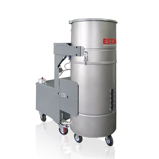 Mobile wet separator for extraction of sticky, damp or metallic dusts.