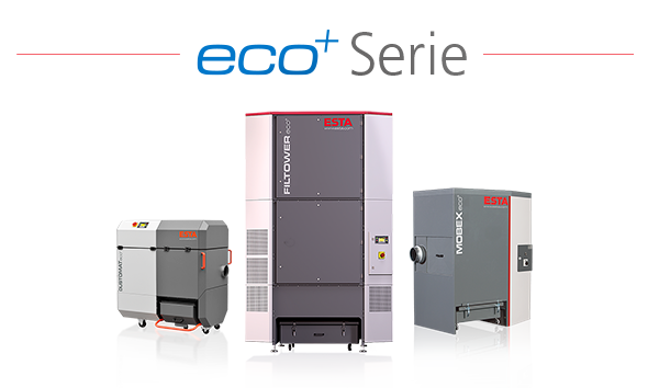 ESTA eco+ Absauganlagen sparen bis zu 50% Strom gegenüber konventionellen Anlagen. ESTA eco+ Absauganlagen sparen bis zu 50% Strom gegenüber konventionellen Anlagen.