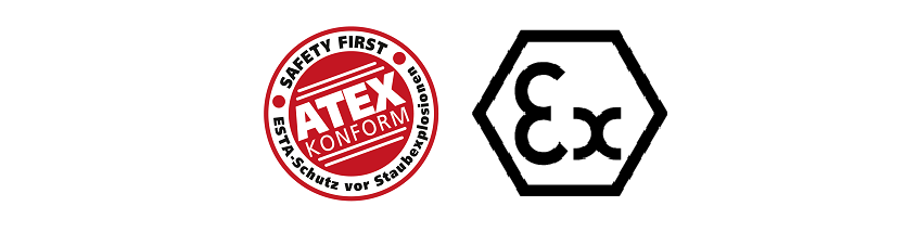 Logo ATEX und Ex. Logo ATEX und Ex.