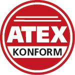 Prüfzeichen ATEX konform Prüfzeichen ATEX konform