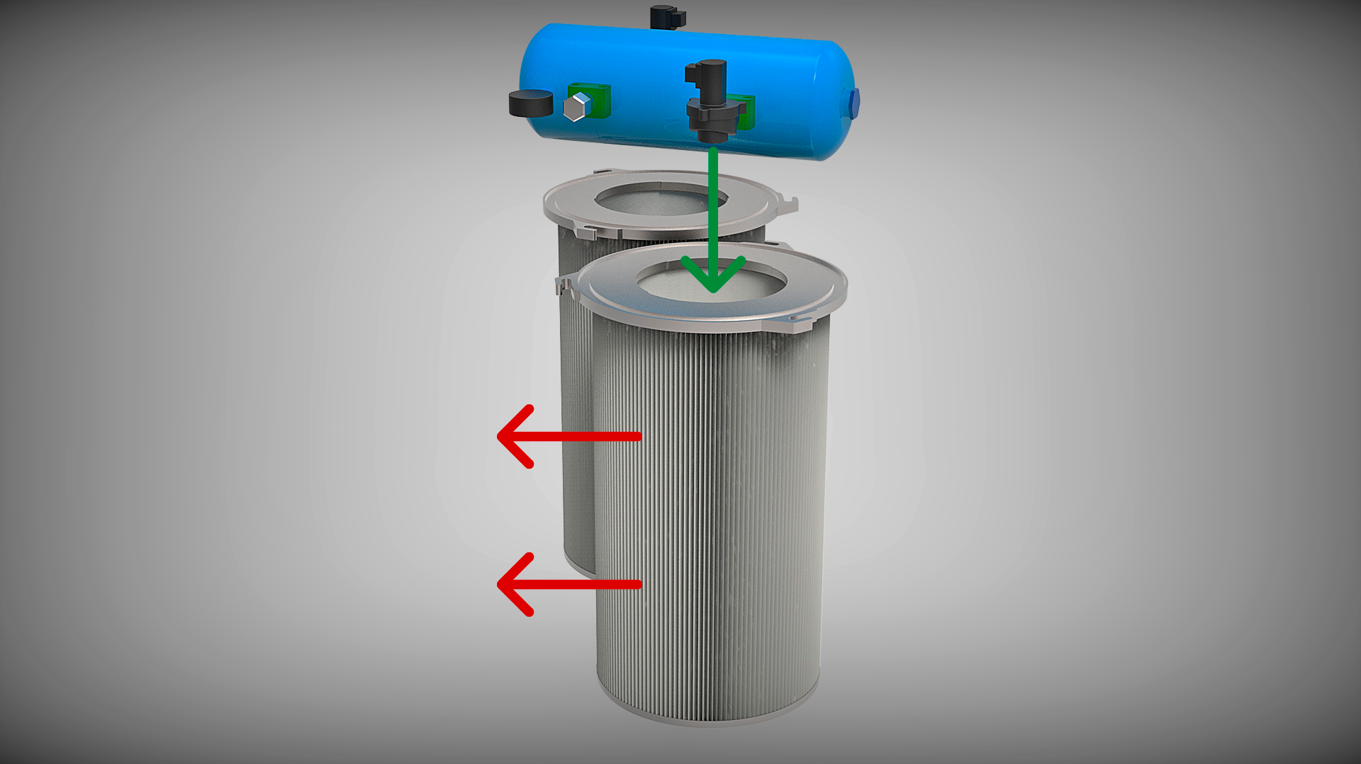 Die DUSTMAC P-Serie hat einen Filter. Die DUSTMAC P-Serie hat einen Filter.